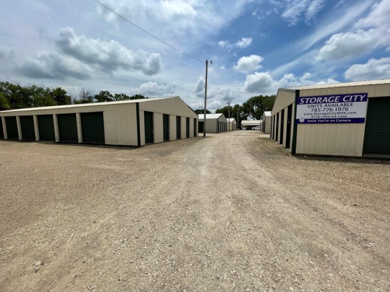 Row of storage units in Manhattan Kansas