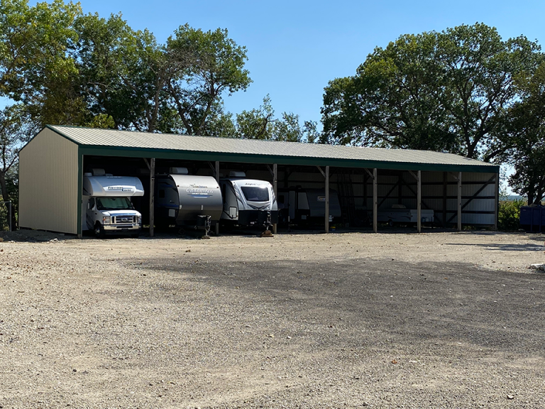 Covered RV parking in Manhattan Kansas